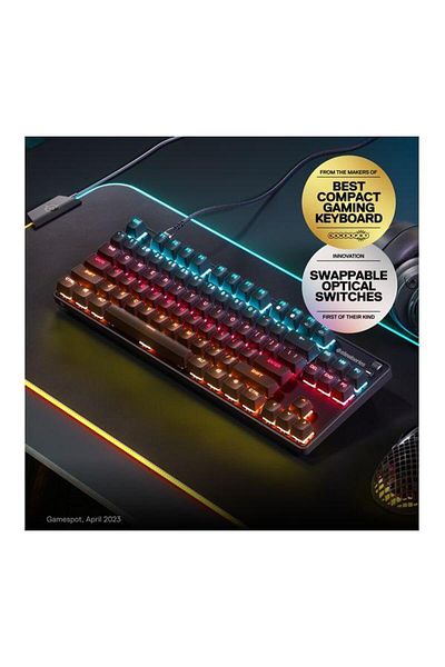 SteelSeries Tastatura Gaming Mecanica SteelSeries Apex 9 TKL, USB-C, iluminare RGB, Layout UK, model 2023
