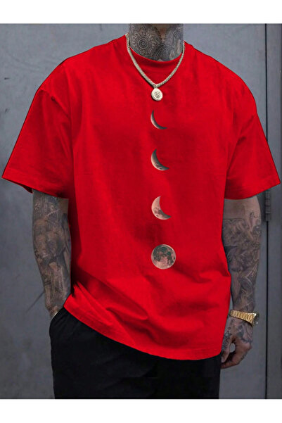 Revasser Unisex Erkek/Kadın Month Özel Baskılı Oversize Pamuklu Bisiklet Yaka...