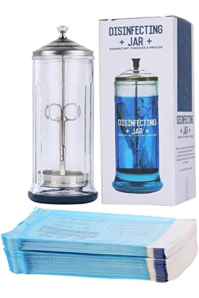 LA PERLA TECH برطمان مطهر لأدوات الحلاقة، زجاج متين لأدوات الأظافر، 200 قطعة،...