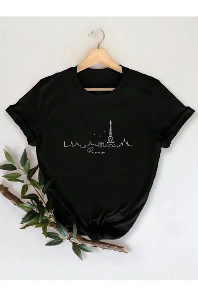 OVER HEAD Ženski Pariz Štampano Oversize kroj T-shirt