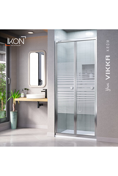 İkon store VİKKA | Krom, Buzlu Cam, Katlanır Duşakabin
