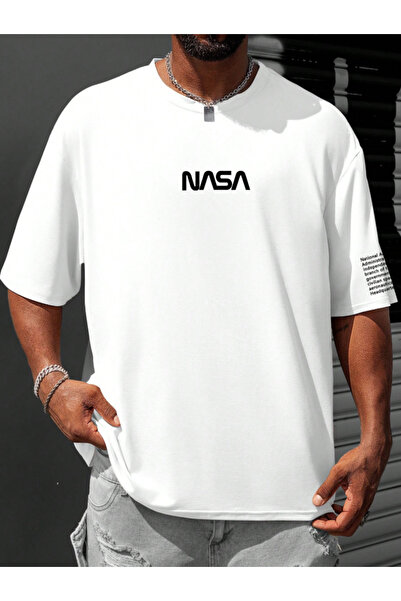 Revasser تي شيرت برقبة دائرية من القطن مقاس كبير مطبوع حسب الطلب للرجال والنس...