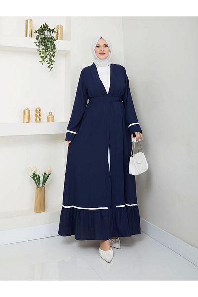 EFSUN MODA Laci̇vert Φόρεμα Hijab και Σετ Abaya - Γυναικείο Σετ δύο τεμαχίων
