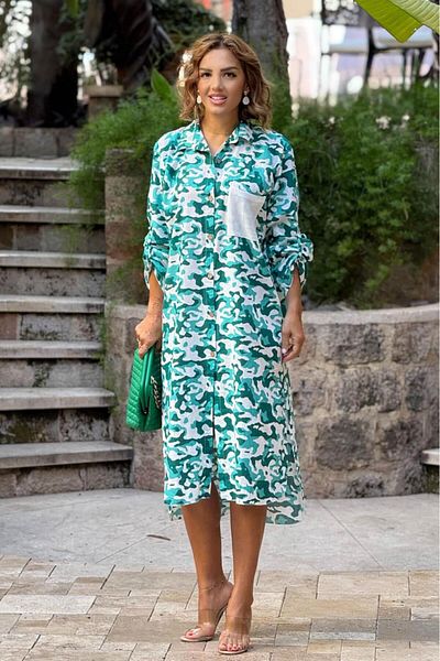 Nevin Kaya Moda Πράσινο πουκάμισο παραλλαγής Ρούχα 100% βαμβάκι