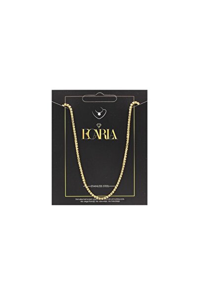 ECARLA Stainless steel necklace, with zirconia, 14k gold plated, Ecarla, NST2119