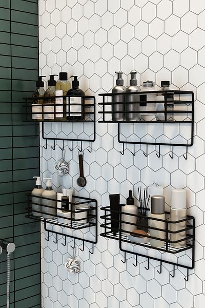 boz concept home 4 τεμάχια 34 εκ. Ανοξείδωτο ράφι για σαμπουάν οργάνωσης μπάνιου