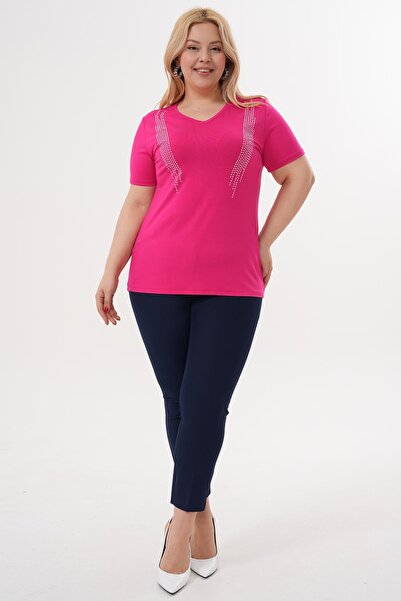 Siyezen Plus Size Sparkling Stone Blouse