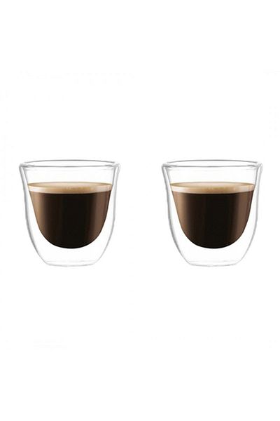 ECARLA Set of 2 coffee glasses, double walls, borosilicate glass, 70 ml