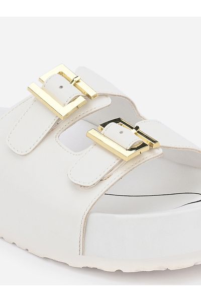 Fresh Feet By Styli Buckle Detail Michelle Orthopedic Sandals