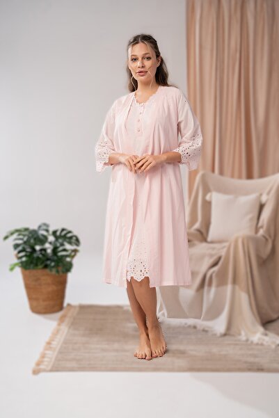 Pelin Kadın Vual Lohusa Hamile Gecelik Sabahlık Takım