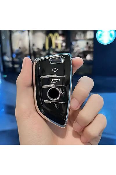 YıldızTuning Bmw 4 Series G22 Black-Silver Key Case