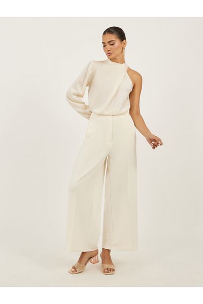 Styli Solid High Neck Balloon Sleeve Blouse