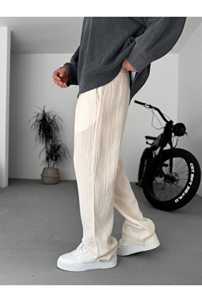 BYBASICMAN Бежеві штани з муслінової тканини G-5232/8