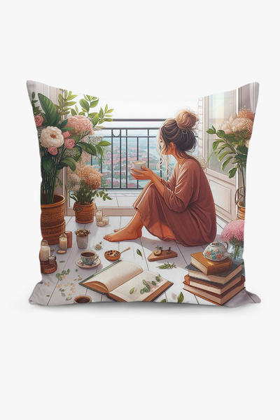 Filamente Bohemian Pattern Double Sided Digital Printing Throw Pillow Cover (Bohemian Cushion Cover)