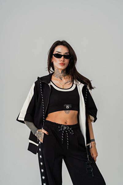 go gang own مجموعة تي شيرت Stardrift Crop وغطاء للرأس للسيدات مكونة من قطعتين