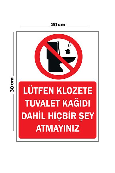 Lucena Metal Please Do Not Toilet Toilet Paper Included Nothing 20cm X 30cm A4 Size Warning Sign Direction