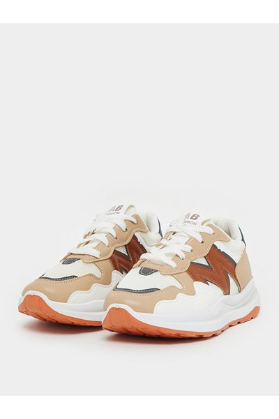 Styli Color Block Round Toe Lace-Up Sneakers