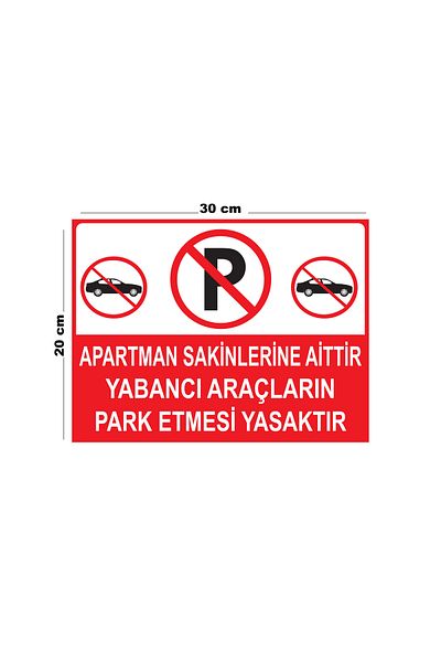 Lucena Metal Belongs to Apartment Residents Parking for Foreign Vehicles 20cm X 30cm A4 Size Warning