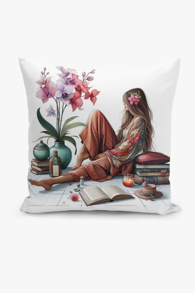 Filamente Bohemian Pattern Double Sided Digital Printing Throw Pillow Cover (Bohemian Cushion Cover)