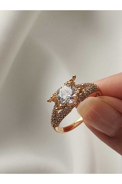 ZÜLİSCH Rose Gold Solitaire Rose Gold Xp Special Vip Series with Zircon Stone