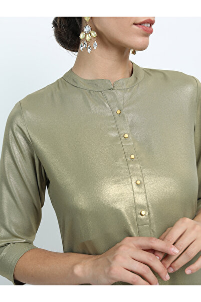 Vishudh By Styli Women Olive Green Solid Kurta