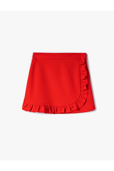 Koton Mini Skirt Frilled Double Breasted Zipper Closure
