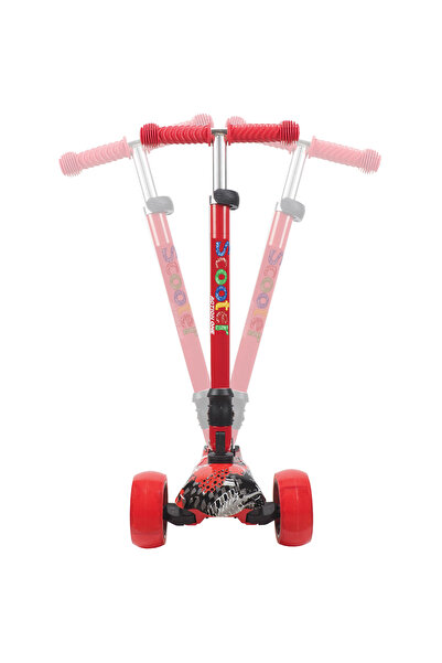 ACTION ONE Trotineta Rider cu roti luminoase si late, rosu