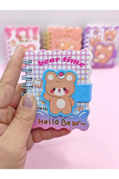 Limmy Blue Hello Bear Cute Mini Pocket Size - Bloc de note floarea soarelui (7x8 cm)