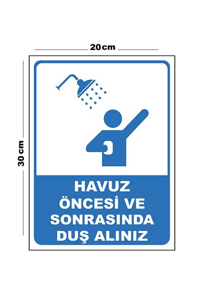 Lucena Metal Pool Take a Shower before and after 20cm X 30cm A4 Size Warning Sign Directional