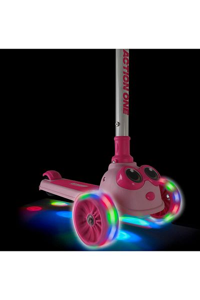 ACTION ONE Big Eyes scooter with bright and wide wheels, pink