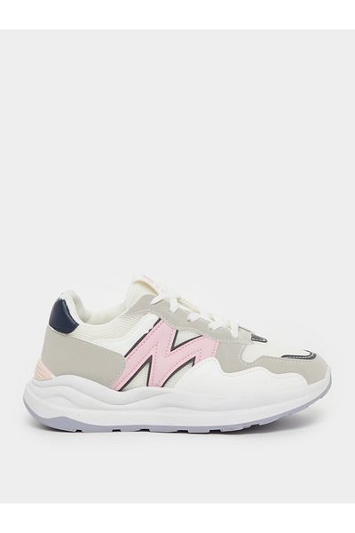 Styli Color Block Round Toe Lace-Up Sneakers