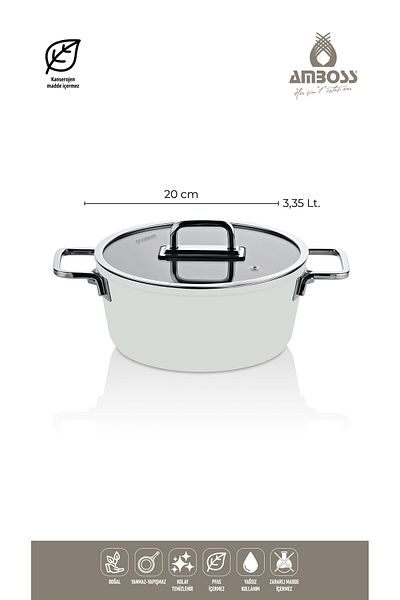 Amboss Sera Nova 13 Piece Ceramic Pots, Pans and Sauces Set White
