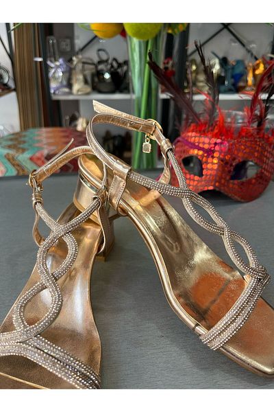 JENA Upright Banli Toe - Infinity Gold Rose - Low Heel Summer Women's Shoes