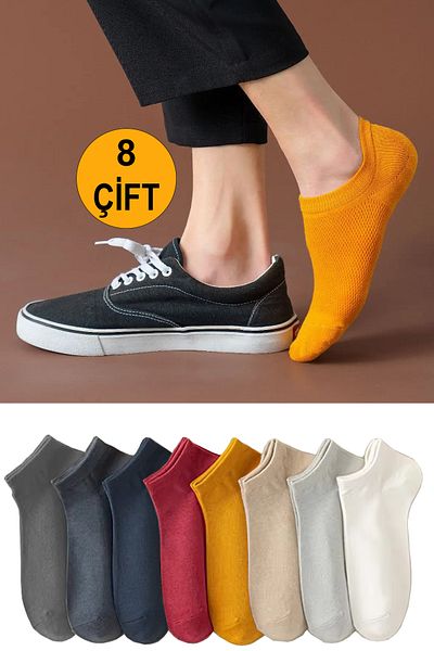 The Wlue Unisex 8-Pack Invisible Sneaker Socks Below Ankle Summer Socks