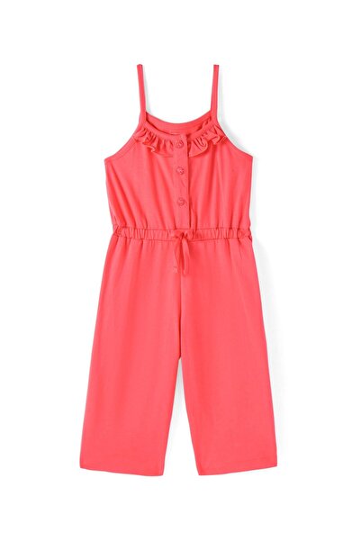 Babyhug Babyhug Sleeveless Jumpsuit with Floral Printed Collared Top - Multicolor