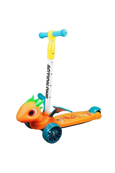 ACTION ONE Trotineta Flying Dragon cu roti luminoase si late, orange