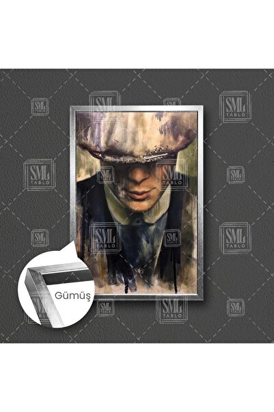 SML TABLO Peaky Blinders Tommy Shelby Kasket Şapkalı Karizmatik Mafya Çerçeve...