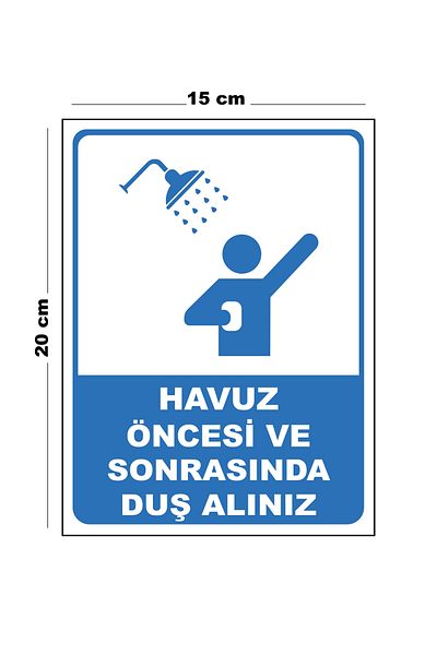 Lucena Metal Pool Take a Shower before and after 15cm X 20cm Warning Sign Directional Sign