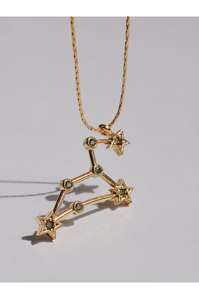 Reorah Collection Star Map Stone Necklace, Birth Month and Zodiac Signs