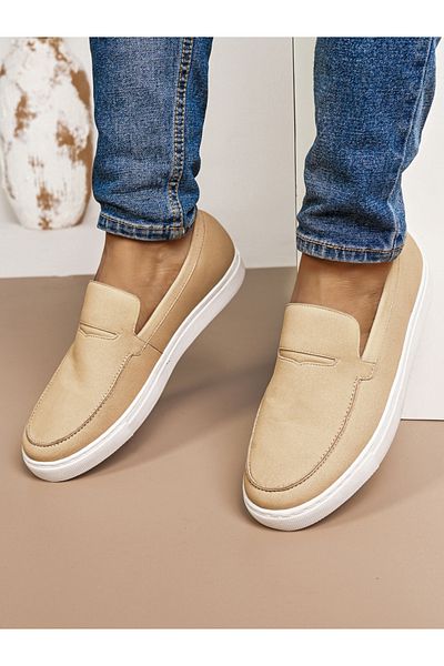 Styli Men Beige Casual Loafers Shoes