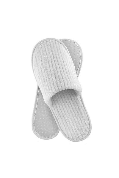OEM Microfiber Slippers, Roma Luxe Model, White Color, 5 Mm Thick Sole. Set 10 Pcs