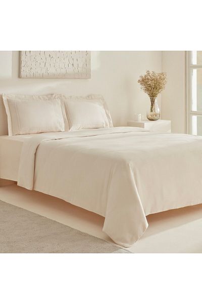 Karaca Home White Collection Felves 100% Baumwolle King Size Bettw sche Set Beige
