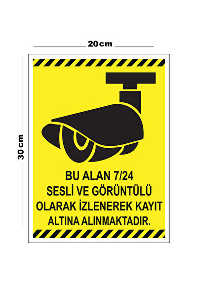 Lucena Metal Bu Alan 7 24 Sesli Ve Görüntülü Olarak İzlenerek 20cm x 30cm A4 ...