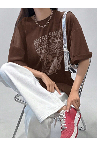 Revasser Tricou unisex pentru bărbați/femei, din bumbac supradimensionat, cu ...