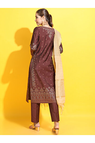 Vishudh By Styli Women Red Printed Viscose Rayon Kurta Set