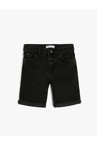 Koton Pantaloni scurți din denim slim din bumbac - Design cu buzunare