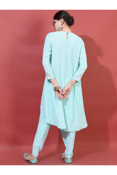 Vishudh By Styli Women Printed High-Low Kurta with Dhoti Pants