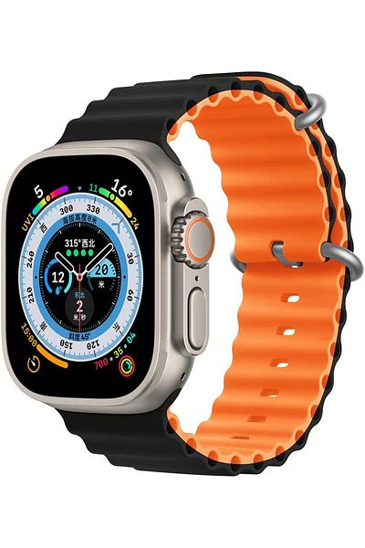Generic Ocean Strap Compatible with Apple Watch Ultra 2 Strap 44/45/46/49 mm Soft Silicone Strap