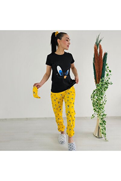 6 butik altı üstü butik Σετ Πιτζάμες Tweety Print-μαύρο