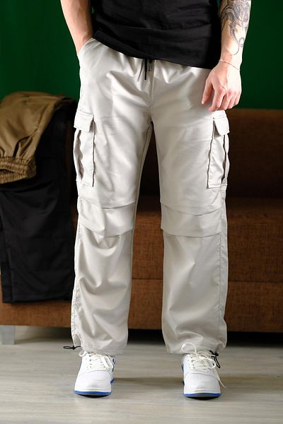 Oksit Masi Baggy Court Parachute ίσιο κορδόνι πόδι Cargo Pocket Ανδρική φόρμα παντελόνι